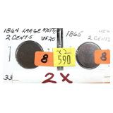 x2- 2-cent pieces -x2 pieces -Sold by the piece,