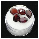 Lot, oval and pear cut garnets, 5 pcs.,
