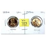 x2- 1958-D Lincoln cents, Unc. -x2 cents -Sold