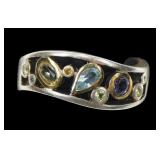 Sterling silver round, oval and pear cut amethyst,