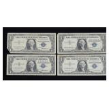 x4- $1 silver certificates series of 1957 -x4