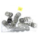 Lot, Buffalo nickels, no date, 45 pcs.