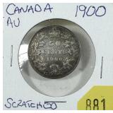 1900 Canada half dollar, scratched