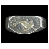 Vintage sterling silver engraved seahorse design