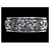 Sterling silver woven band design ring, new,
