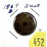 1869 2-cent piece