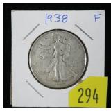 1938 Walking Liberty half dollar