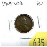 1909-VDB Lincoln cent, AU