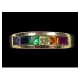 Sterling silver gold wash channel set multi-