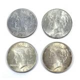 x4- Peace dollars, mixed dates -x4 dollars -Sold