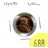 1950 Lincoln cent, Unc.