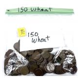 Lot, wheat cents, 150 pcs.