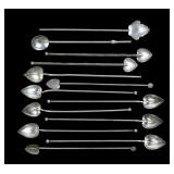 Lot, 13 Sterling silver tea straws, 4.360 T. oz.
