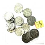 x18- War nickels, 35% silver -x18 nickels -Sold by