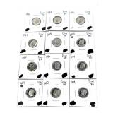 x12- Roosevelt Proof dimes -x12 dimes -Sold by the