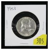 1953 Franklin half dollar