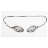 Vintage sterling silver 7.5" chain sweater clips,