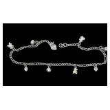 Sterling silver 10" baby themed charm bracelet,