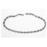 Sterling silver 9.5" anchor chain bracelet,