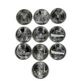 Lot, 2010-2011 Natural Park quarters, 10 pcs.