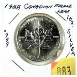 1988 Canada .999 1 oz. silver