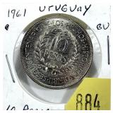 1961 Uruguay 10 pesos