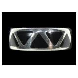 Sterling silver inlaid and ring, size 8
