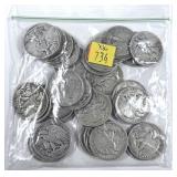 x36- Half dollars, 90% silver -x36 half dollars -