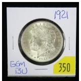 1921 Morgan dollar, gem BU