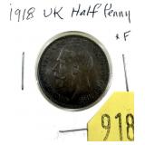 1918 British half penny