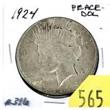 1924 Peace dollar
