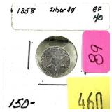 1862 3-cent silver piece