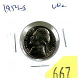 1954-S Jefferson nickel, Unc.