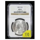 1883-O Morgan dollar NGC slab certified MS-63