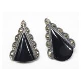 Sterling silver vintage look black onyx and