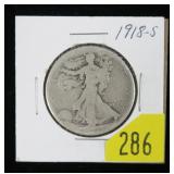 1918-S Walking Liberty half dollar