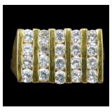 Sterling silver gold wash channel set 5-row