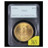 1924 $20 Gold St. Gaudens Double Eagle PCGS slab
