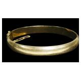 14K Yellow gold hinged bangle bracelet, machined