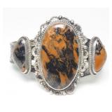 Sterling silver Southwestern design petrified wood