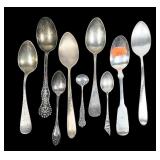 Lot, 9 Sterling silver spoons, 5.615 T. oz.