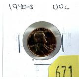 1940-S Lincoln cent, Unc.