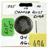 1825 Bust dime
