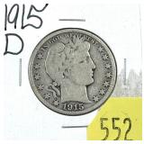 1915-D Barber half dollar