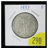 1937 Walking Liberty half dollar