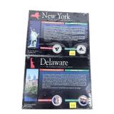 Lot, 2 painted State quarter sets