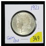 1921 Morgan dollar, gem BU
