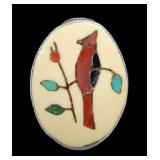 Sterling silver Southwestern design inlaid bird