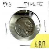1913 Buffalo nickel, Type II