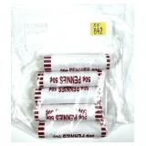 x5- U.S. Mint rolls 2025 Lincoln cents, BU -x5